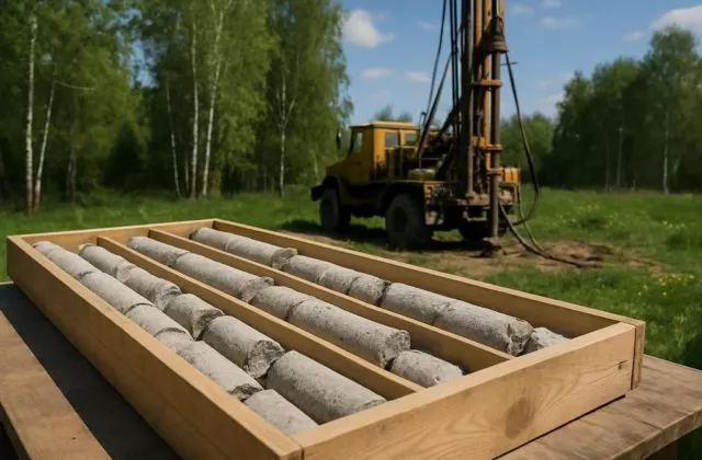 Керн известняка из скважины