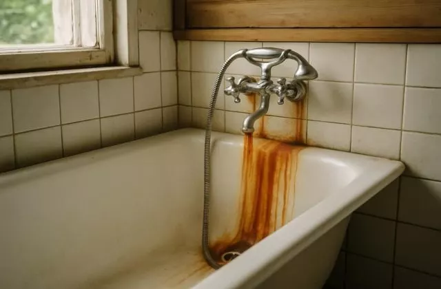 Ржавые потёки от железа в воде