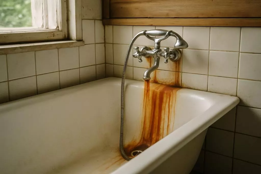 Ржавые потёки от железа в воде